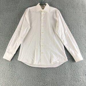 SuitSupply Button-Up Dress Shirt Men Large White Extra Slim Fit Egyptian Cotton